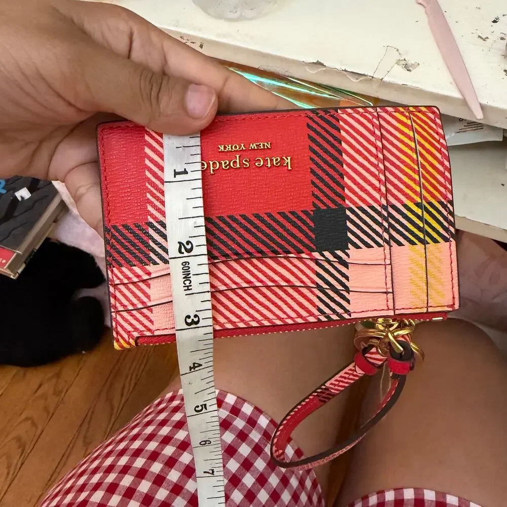 Kate Spade New York Morgan Museum Plaid Card Case Wristlet New With Tags